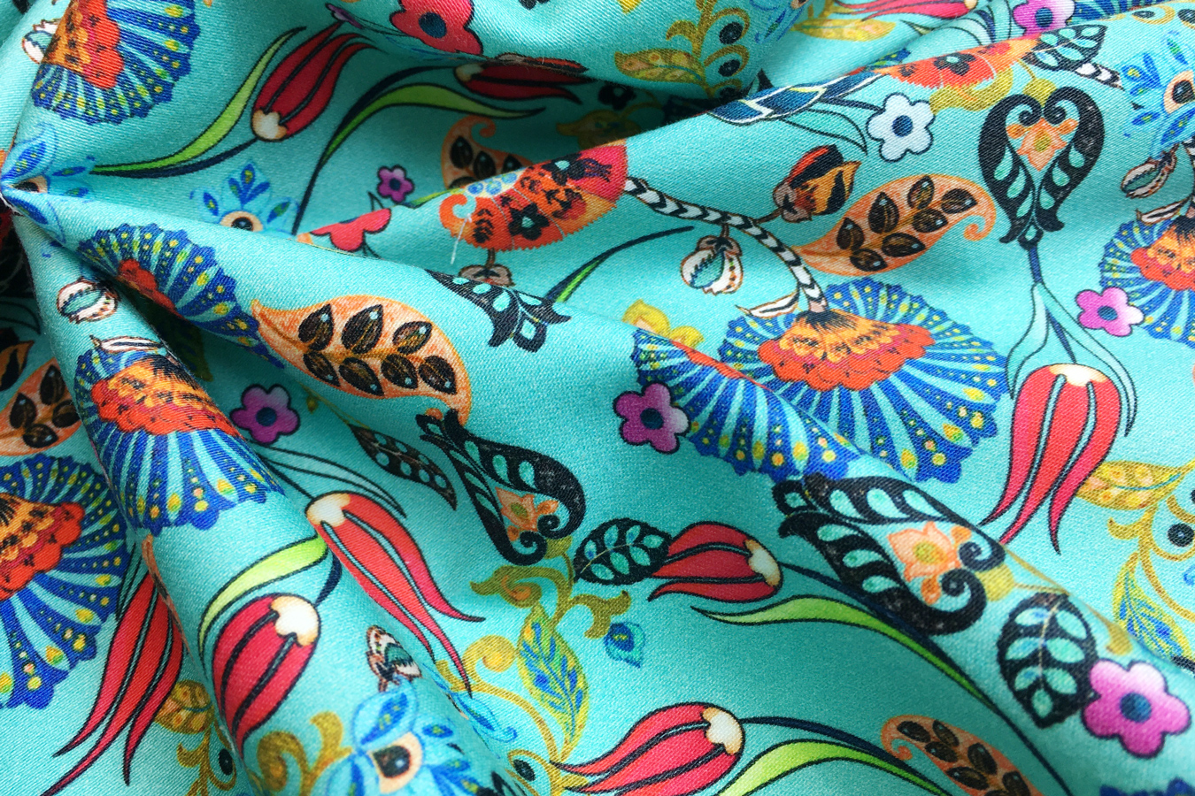 Baumwolle - Fantasieblumen