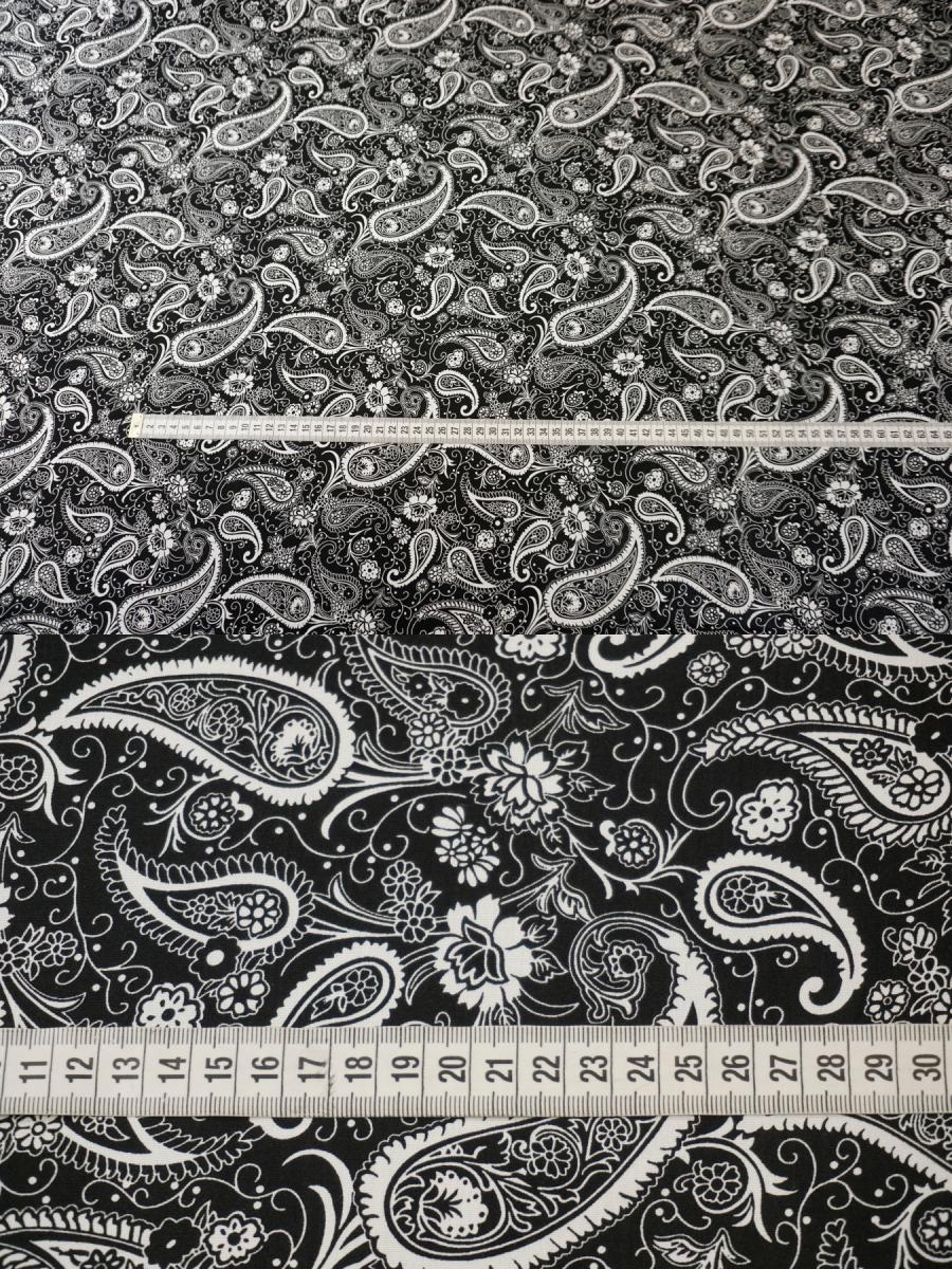 Viskose - Paisley auf schwarz