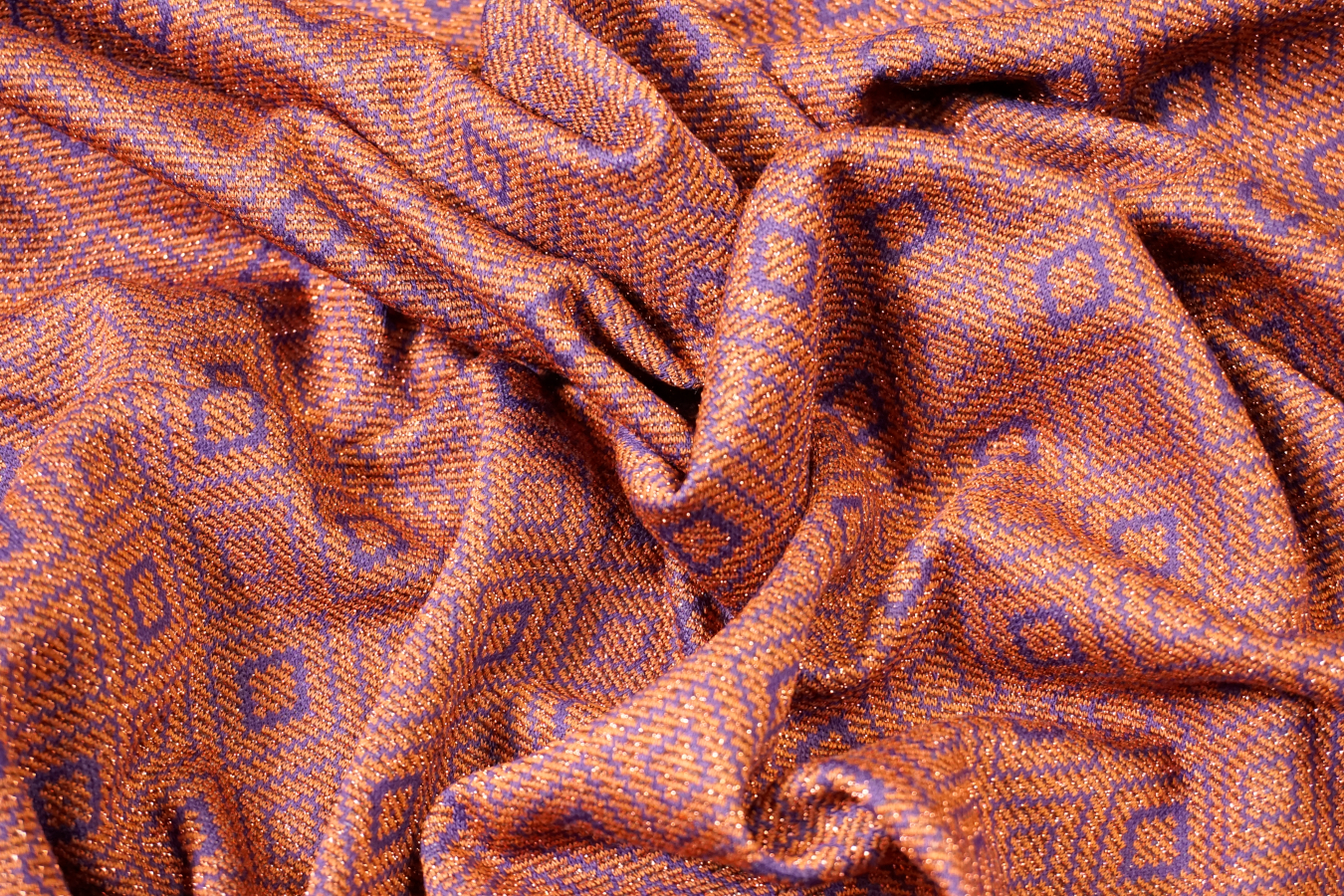 Viskosejersey mit Lurex orange-violett