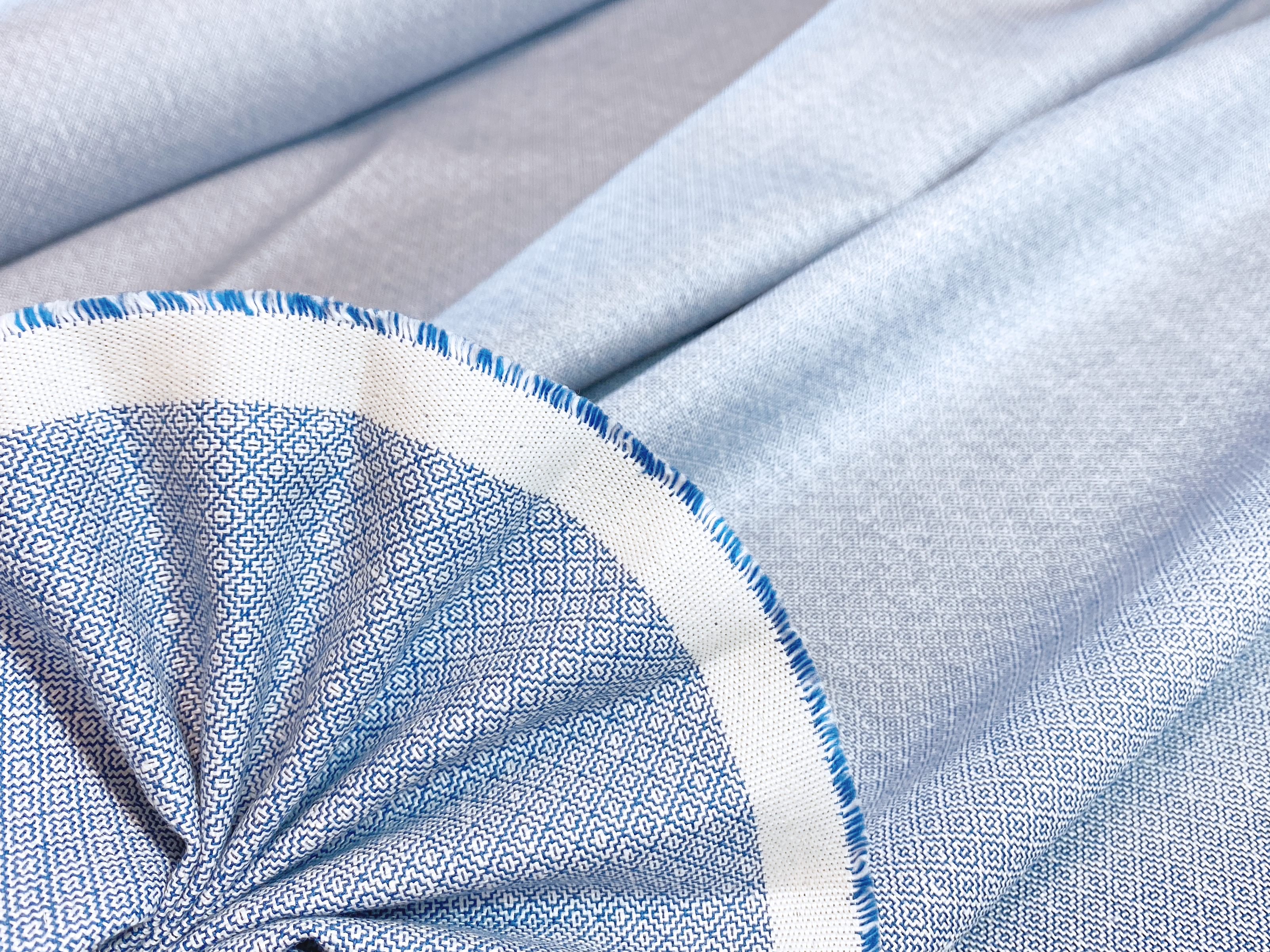 Halbleinen Kostümware blau-weiß