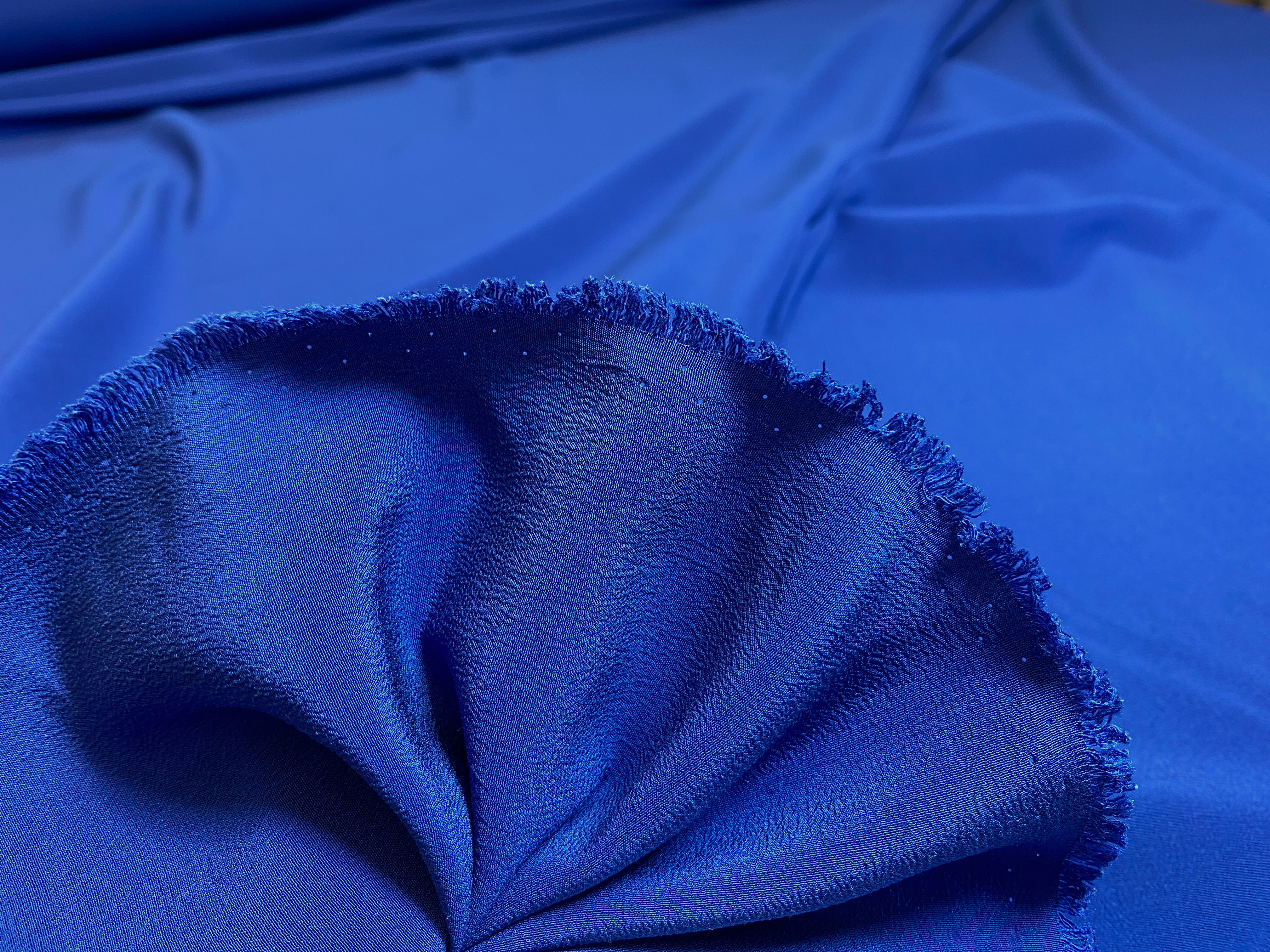 Seiden-Crepe blau