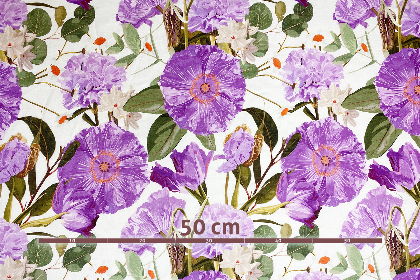 Luxusleinen - lila Blüten