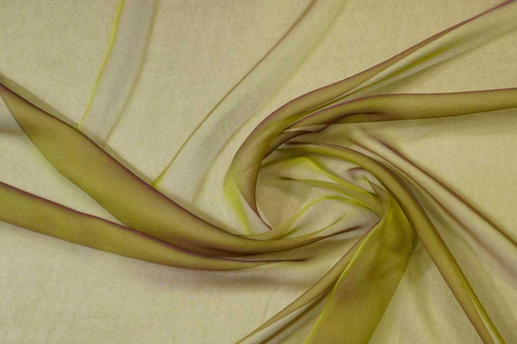 Changierender Chiffon  grün-rot