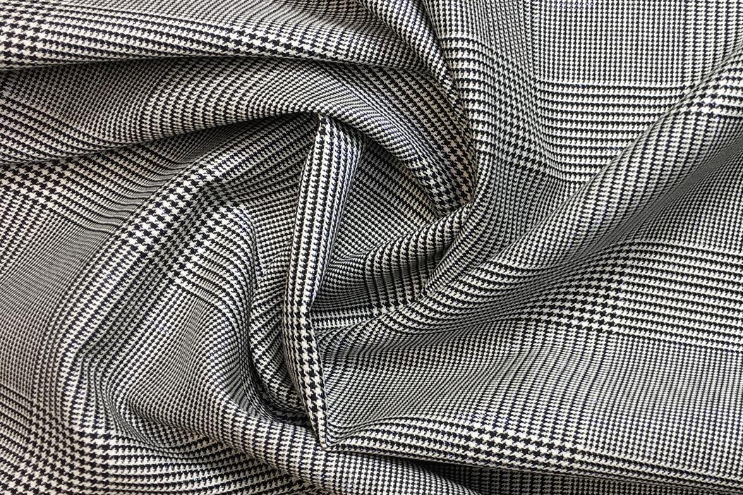 Glencheck mit Lurex - schwarz/weiß