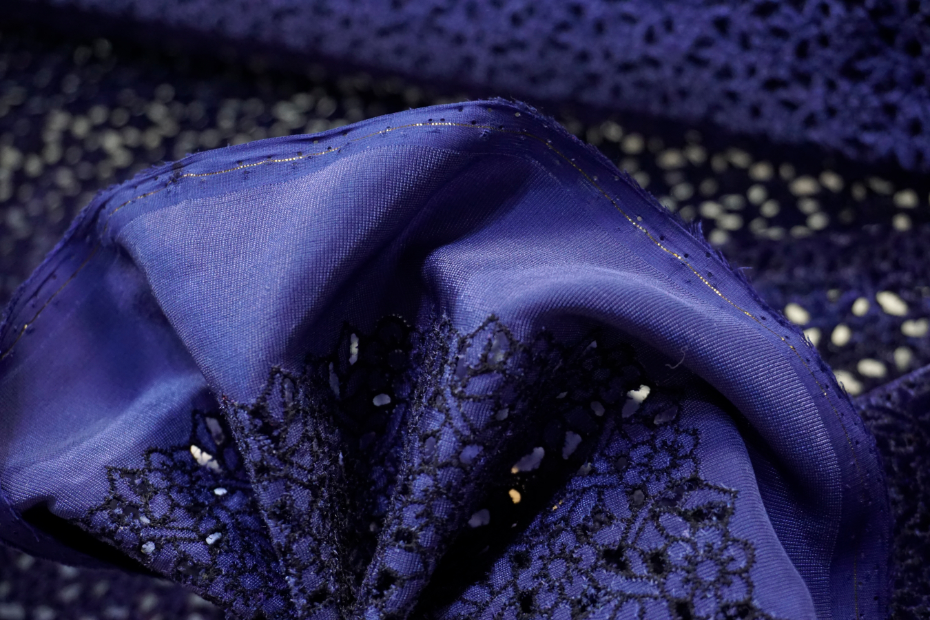 Seidensamt - tintenblau