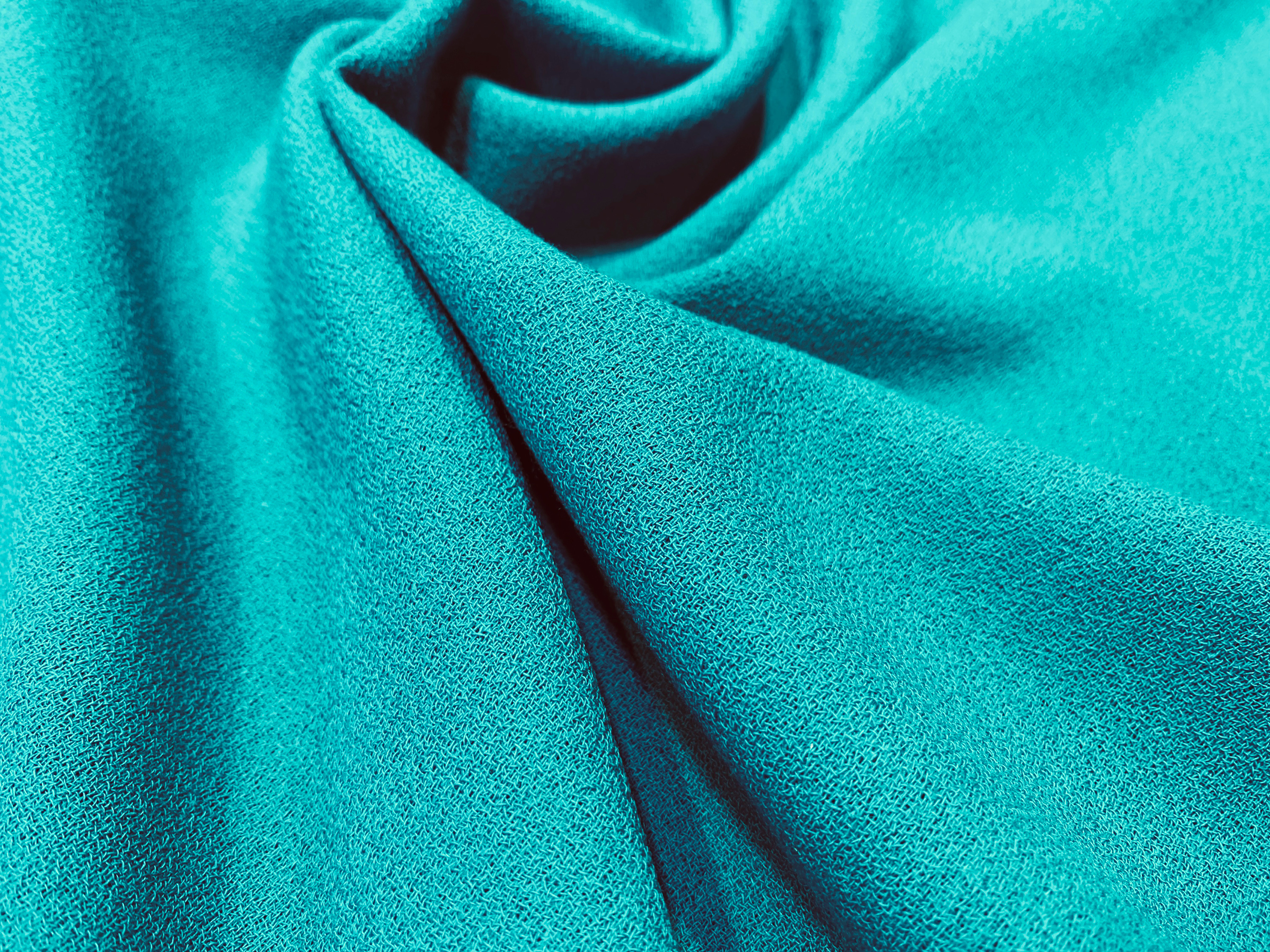Schurwollcrêpe türkis