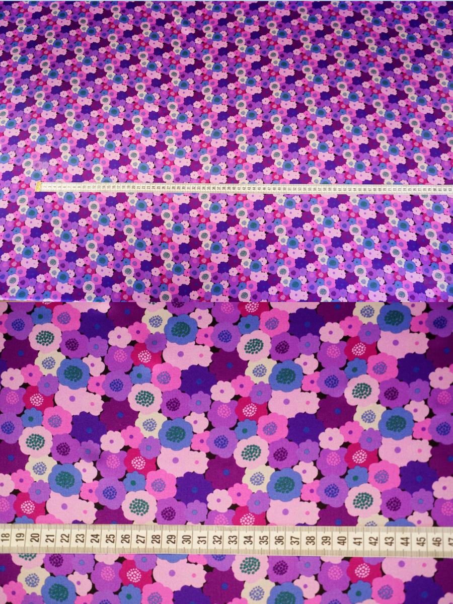 Seidensatin  Pop-Art-Blumen