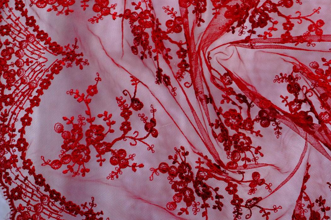 Filigrane Gimpenspitze - rot