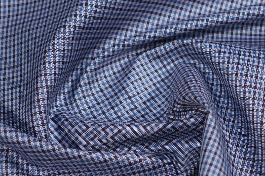 Kostümware Seide - blau/weiß