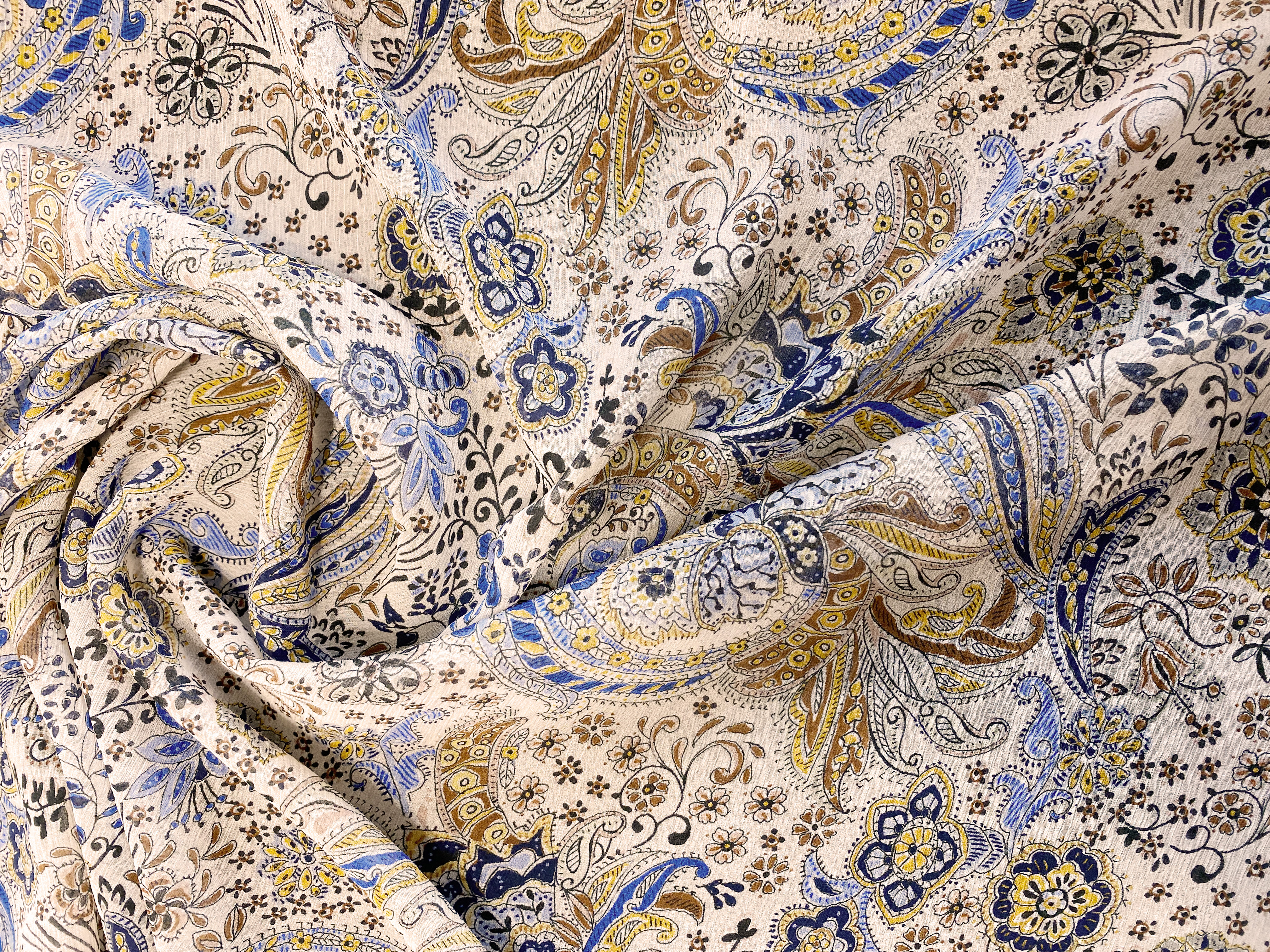 feiner Borkencrepe creme-braun-blau