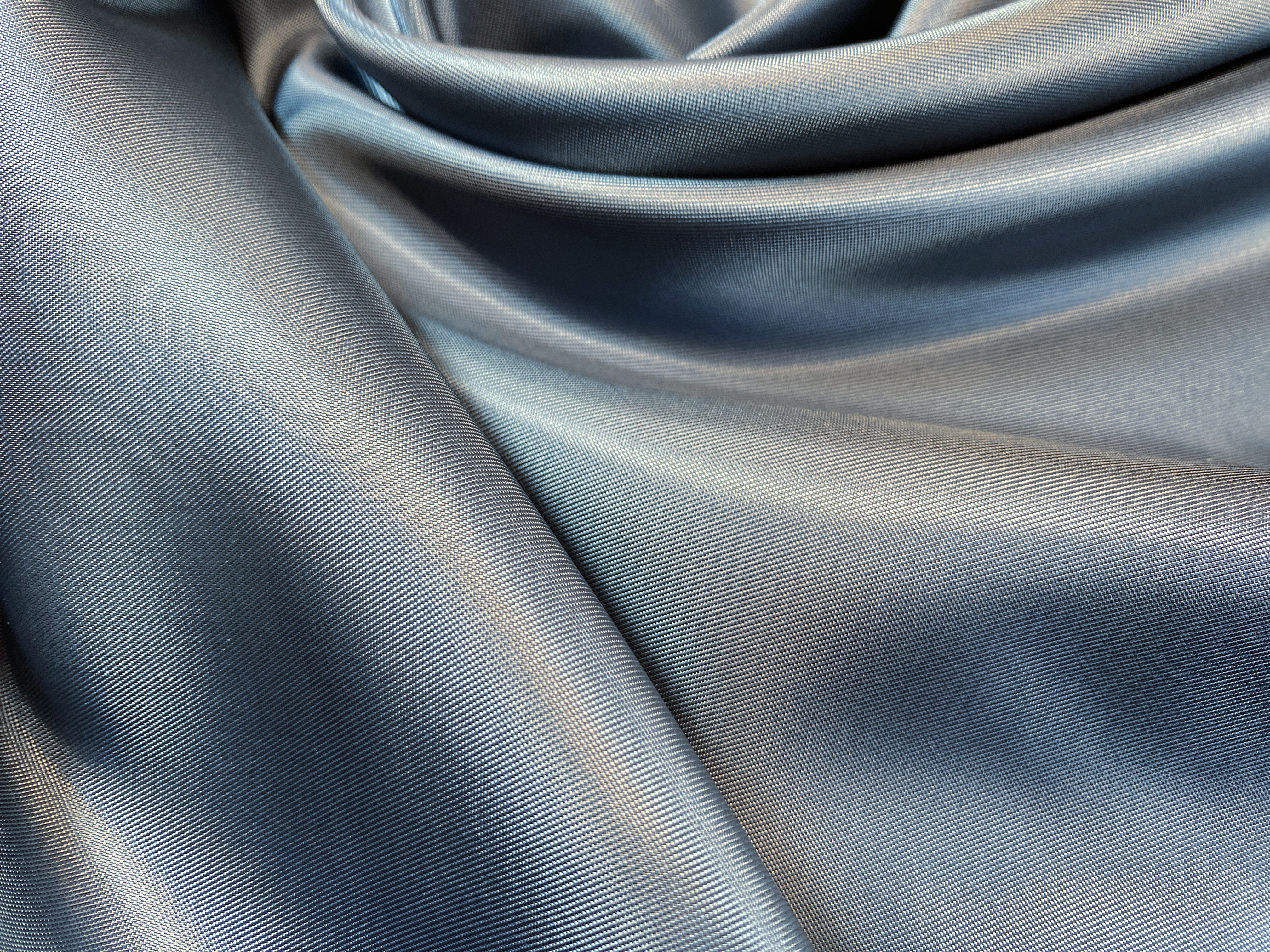 Sergefutter graublau