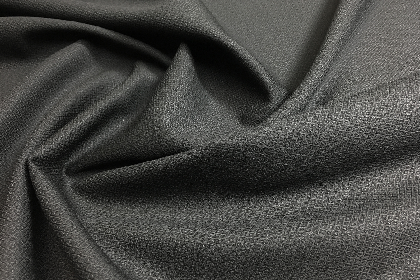 Strukturierte Schurwolle - schwarz