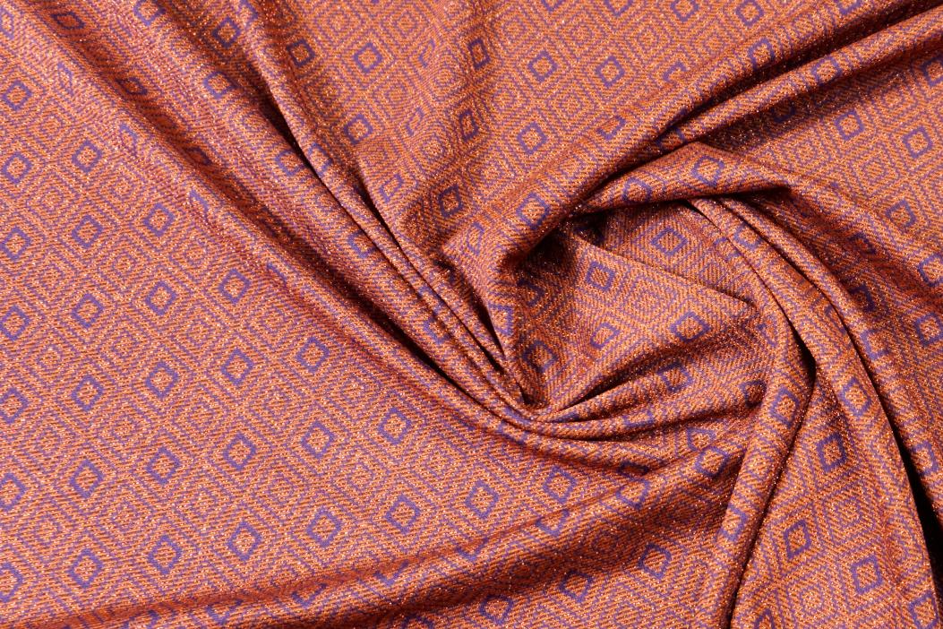 Viskosejersey mit Lurex orange-violett